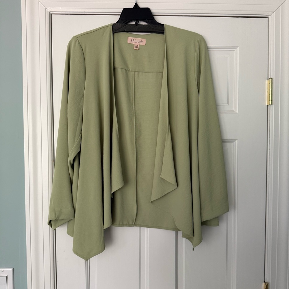 Philosophy Light Green Waterfall Cardigan